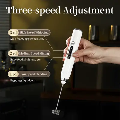 Electric Milk Frother Egg Beater 2-in-1 Wireless Handheld Milk Frother Coffee Frother Machine Home Mixer
