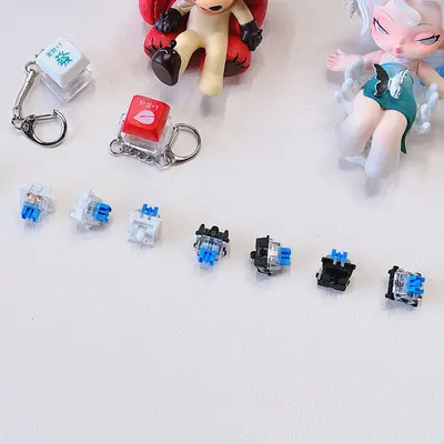 Blue Keyboard Switch Axis, Pinless, Dust-Proof, Crisp Clicky Sound, Mechanical Fidget Toy