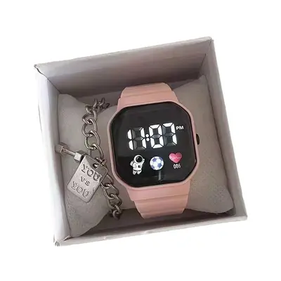 Technologie-inspirierte Uhr für Frauen, hochwertige Studentenparty-Modedesign Nische Einhorn-Astronaut elektronische Uhr.