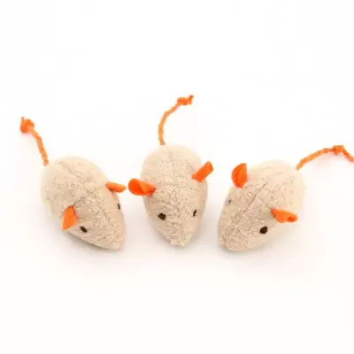 Catnip Plush Mouse Cat Toy with Molar Cleaning and Teaser Wand - 13