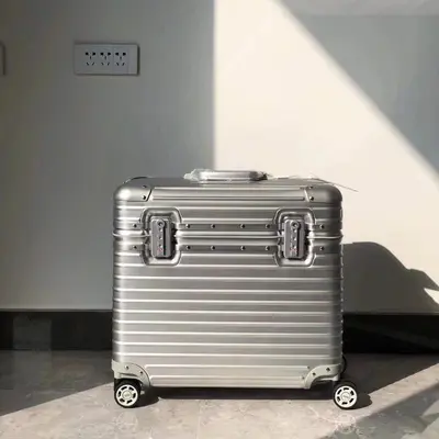 German full aluminum magnesium alloy flip-top camera long suitcase 18 inch wheeled small trolley suitcase men's suitcase - 7