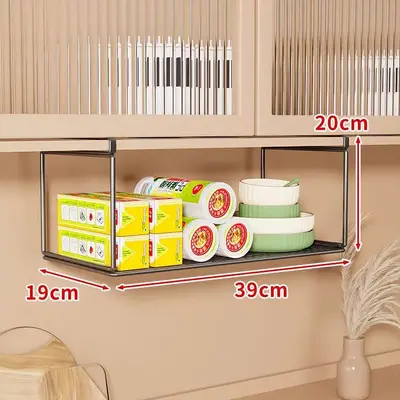 Kitchen wall-mounted storage rack, multi-function cabinet shelf system - 10