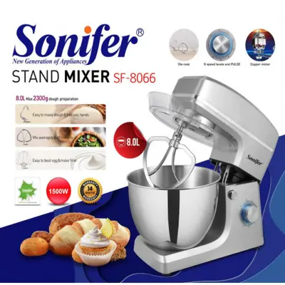 Sonifer 家用不锈钢8L和面机厨师机揉面机