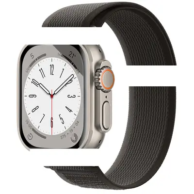 Velcro Strap Compatible with Apple Watch S10/Ultra2, Black Buckle - 12