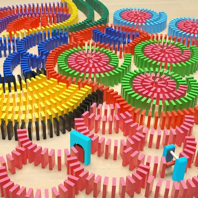 Çocuk eğitici domino seti, mekanizmalı yapı blokları