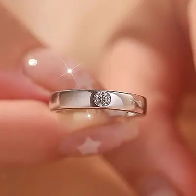 Couple ring set, wedding, adjustable open design - 7