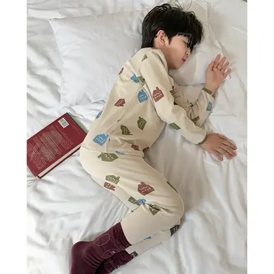 10A Antibacterial Baby Seamless Thermal Underwear Set, Wool Blend - 12