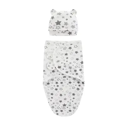 Newborn Swaddle Blanket with Hat Baby Sleeping Bag - 9