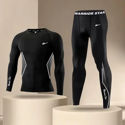 Huili Men's Compression Sports Set, Quick-Dry, High-Elastic - 10