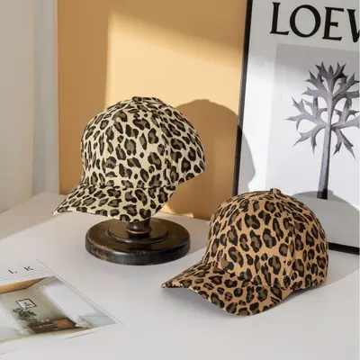 Leopardenmuster Damen Baseballcap, atmungsaktiv, Retro Y2K Stil