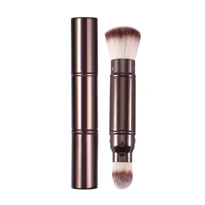 HG Double-Ended Makeup Brush with Cap, Portable Foundation and Concealer Brush