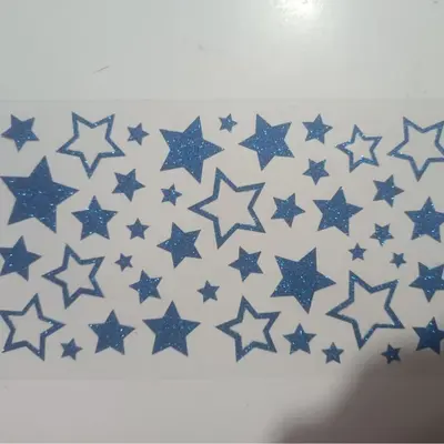Gold Glitter Powder Five-Pointed Star Phone Stickers for Children, Waterproof - 9
