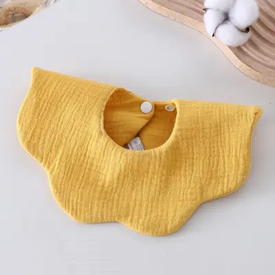 Baby Double-Sided Waterproof Bib, Pure Cotton, 0-3 Years