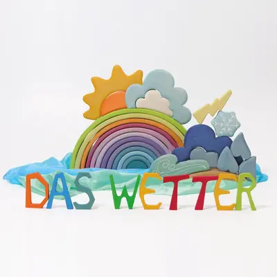 Regenbogen-Holzbausteine, Wetter-Set