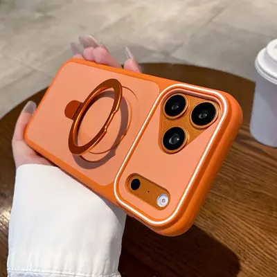 Magnetic Stand Phone Case for iPhone 18 Pro Max, Shockproof, Solid Color - 11