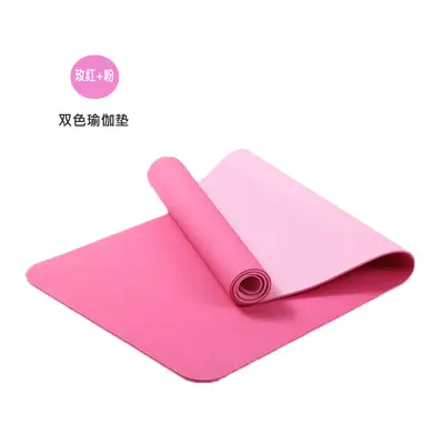 TPE Çift Renkli Yoga Minderi, 183x61x0,6 cm, Taşınabilir Fitness Minderi - 4