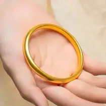 Vietnamesisches Sandgold massives Armband vergoldet - 8