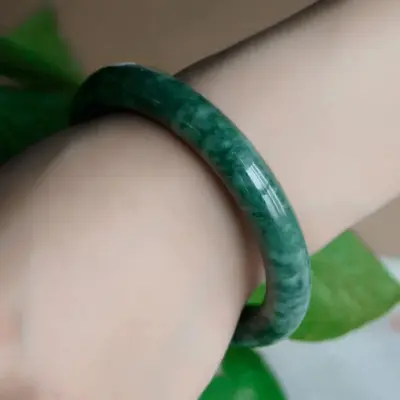 Natural Jade Bracelet Wholesale Guizhou Jade Floating Flower White Jade Bracelet Jade Bangle One Piece Drop Shipping Jadeite