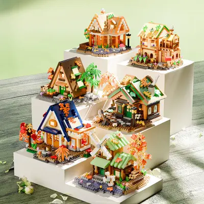 DIY Wooden Forest Log Cabin Building Block Set for Children - 5