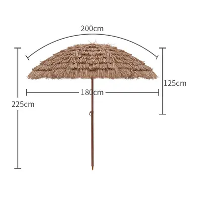 Outdoor Thatched Sun Umbrella, Simulated Straw Beach Parasol for Courtyard and Garden - 9