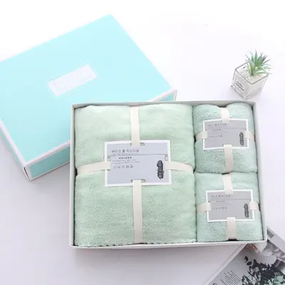 Korallen-Samtbadetuch 3er-Set mit Geschenkbox - 13