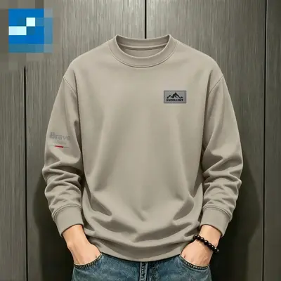 Men's Round Neck Loose Printed Sweatshirt, Autumn - 9