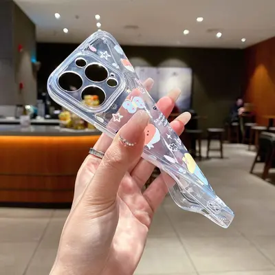 Uzay temalı ince delikli çizgi film köpekli telefon kılıfı, iPhone 16 için uygun, yeni tam koruyucu kılıf, iPhone 11 ve 15 Pro için. - 3