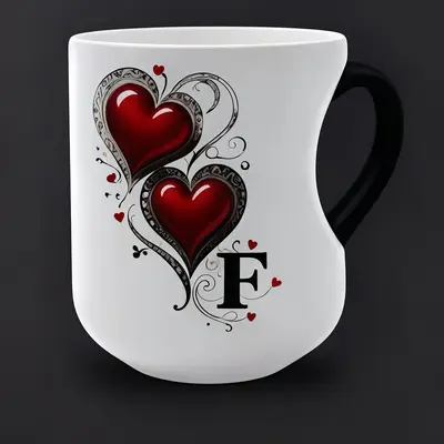 Heart-Pattern Black Color-Changing Ceramic Coffee Mug - 11