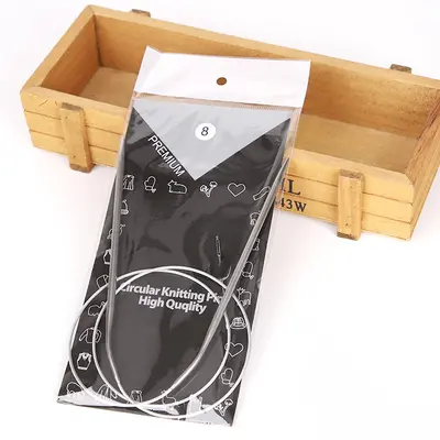 Stainless Steel Circular Knitting Needle Set - 9
