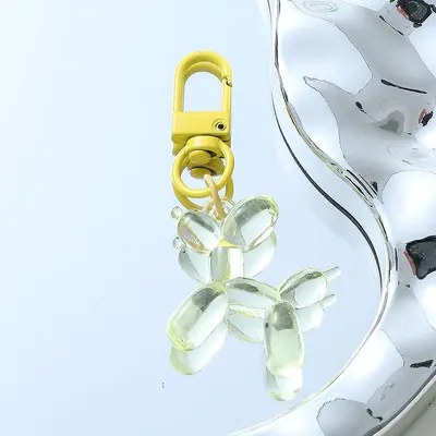 Mini Viral Transparent Balloon Dog Pendant Colorful Cartoon Puppy Keychain Phone Chain Women's Bag DIY Hanging Ornament - 8