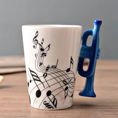 Müzikli ins seramik kupa, kahve fincanı ve çift bardağı hediyelik - 12