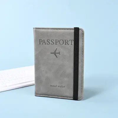护照夹现货皮革绑带防盗刷RFID出国旅行证件卡片登机牌收纳保护套 - 8