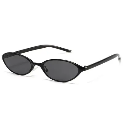 Metal Oval Small Frame UV400 Protection Sunglasses - 7