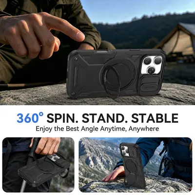 iPhone 18 Pro Max protective case with kickstand, shockproof design, compatible iPhone 17