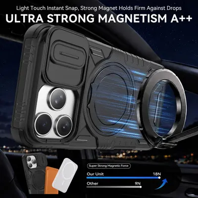 iPhone 18 Pro Max protective case with kickstand, shockproof design, compatible iPhone 17
