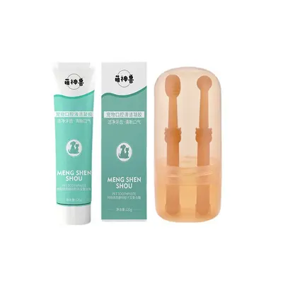 Pet tooth cleaning kit, silicone toothbrush for cats and dogs - 5
