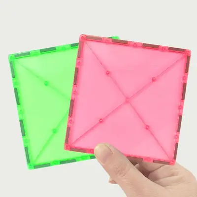 Colorful Magnetic Building Tiles Refill Set for Kids Aged 3-6 - 3