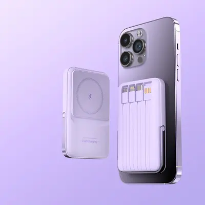 22.5W Süper Hızlı Şarj Manyetik Emici Kablosuz Şarj Cihazı 10000mAh Dahili Kablolu Taşınabilir Yüksek Kapasiteli Powerbank - 8