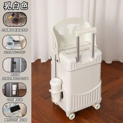 22 Inch Kids' Rolling Suitcase with Ride-On Seat for Parent and Child Travel - 6