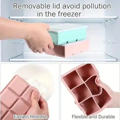 Food-grade silicone ice cube mold 8-grid whiskey ice cube mold with cover ice box home large capacity ice cube mold