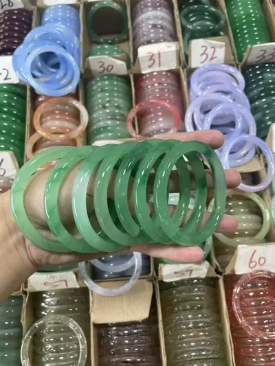 Fabrika doğrudan satış 10m emperyal yeşim bileklik 60 halka yeni Çin tarzı yeşim bileklik antik tarz Hanfu aksesuarı el takısı canlı tedarik - 10