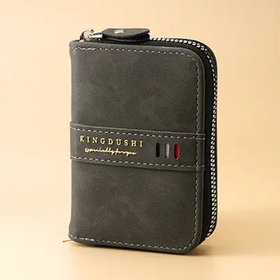 Men's Short Leather Wallet, Large Capacity, Wear-Resistant - 8
