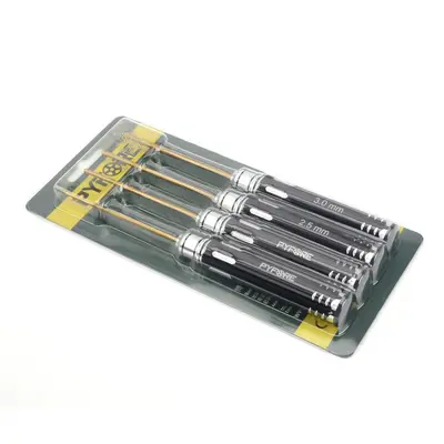 PYFORE RC model tornavida seti, titanyum kaplı altıgen iç anahtar, 3 parça