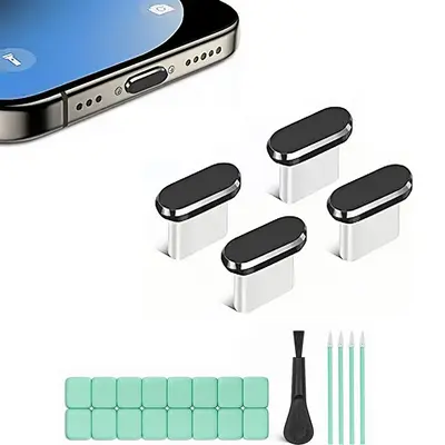 Handy-Staubschutzstöpsel-Set USB C Staubschutzstöpsel für iPhone 15 / 16 Staubschutz-Reinigungsset