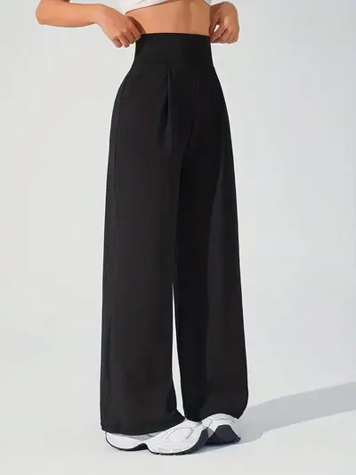 Weite Damen-Anzughose mit hohem Bund