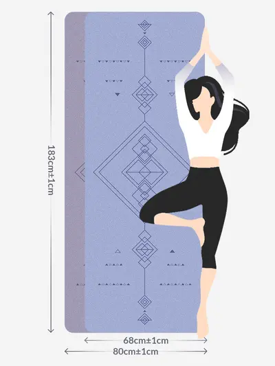 6mm dicke Yogamatte aus Naturkautschuk, mattierte PU-Oberfläche, rutschfest, stoßdämpfend, abriebfest, speziell für Sport und Fitness, für Einsteiger