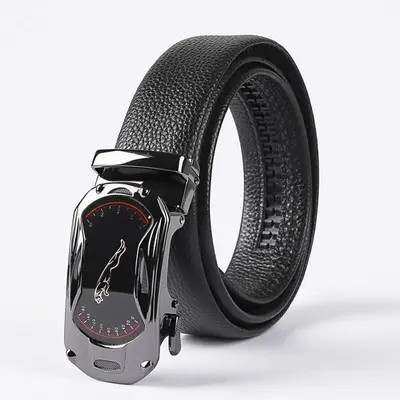 First layer genuine cowhide leather belt men's real leather automatic buckle 2023 new men's belt business youth brand trouser belt
