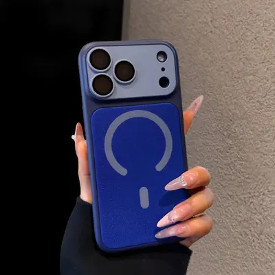 iPhone 17 ve 18 Pro Max Uyumlu Manyetik Telefon Kılıfı, Darbe Önleyici, Burgundy Kırmızı - 11