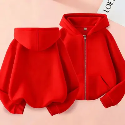 Kids' Hooded Sweatshirt, Zip-Up, Loose Fit, Spring/Autumn - 7