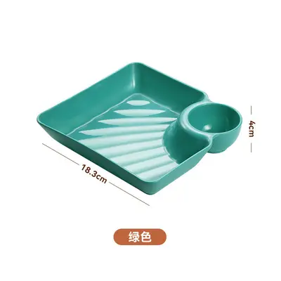Japanischer Gyoza-Teller mit separatem Dip-Schälchen - 10